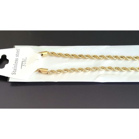 Rope Chain Gold Stainless steel 5mm - Picture 1 of 4
